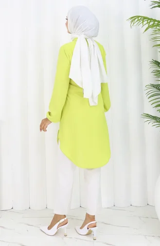 Tunique Boutonnée 3118-02 Vert Jaunâtre 3118-02