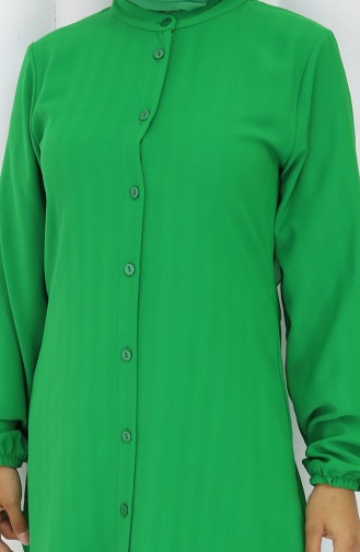 Boydan Düğmeli Tunik 3118-06 Zümrüt Yeşili