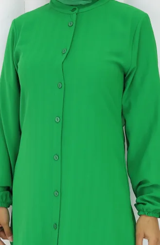 Boydan Düğmeli Tunik 3118-06 Zümrüt Yeşili