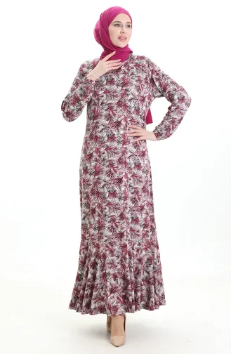 Viscose Jurk Met Elastische Mouwen 86020C-01 Dusty Rose 86020C-01