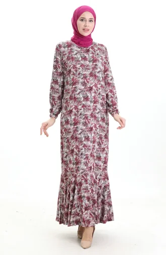 Viscose Jurk Met Elastische Mouwen 86020C-01 Dusty Rose 86020C-01