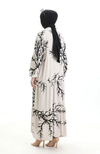 Robe à Motifs à Demi-bouton 2110-04 Noir 2110-04