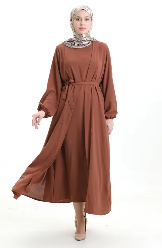 Asil Abaya Suit 0336-07 Brown 0336-07