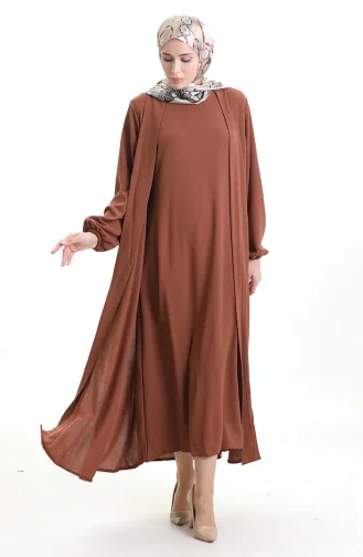 Asil Abaya Suit 0336-07 Brown 0336-07