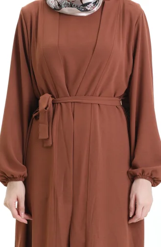 Asil Abaya Suit 0336-07 Brown 0336-07