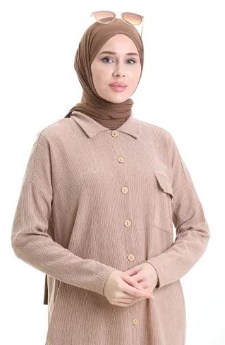 Costume Deux Pièces Avec Chemise à Poches 20050-01 Vison 20050-01