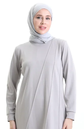 بدلة رياضية مكونة من قطعتين بخياطة مشقوقة 20051-01 رمادية 20051-01