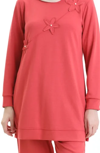 Costume Deux Pièces En Perles Découpées Au Laser 20056-01 Rose Poudré 20056-01