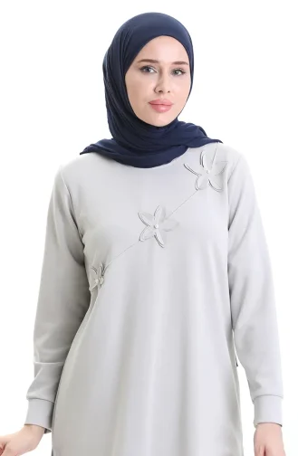 Lazer Kesim İncili İkili Takım 20056-02 Gri