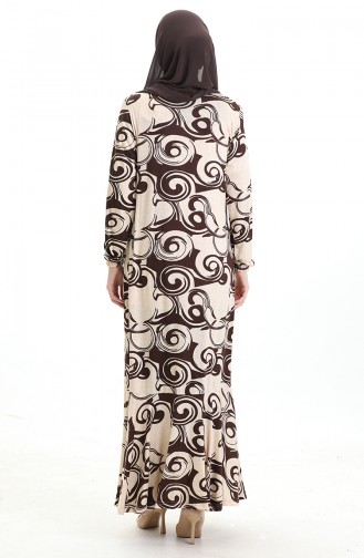 Beige Hijab Kleider 86020-02