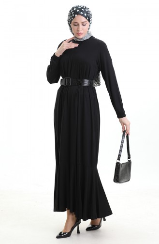 Black Hijab Dress 86020A-01