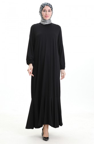 Black Hijab Dress 86020A-01