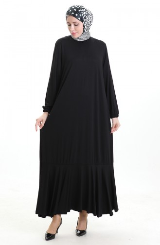 Black Hijab Dress 86020A-01