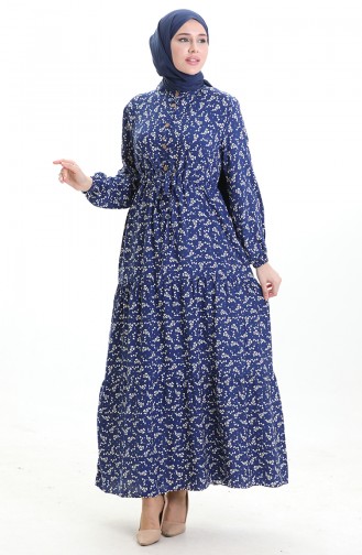 Dark Blue Hijab Dress 0025-06