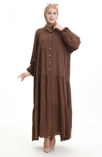Robe Hijab Couleur Brun 0091-05