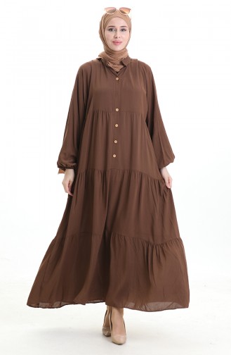 Robe Hijab Couleur Brun 0091-05