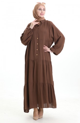 Robe Hijab Couleur Brun 0091-05