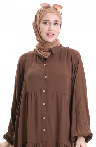 Robe Hijab Couleur Brun 0091-05