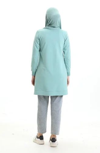 تونيك أرابوي بفتحة مضلعة 9117-03 أخضر لوزي 9117-03