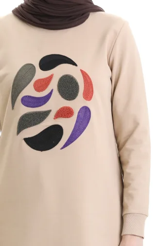 Tunique Arabboy Côtelée Fendue 9117-05 Vison 9117-05