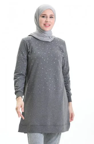 تونيك مضلع مشقوق 9118-01 رمادي 9118-01