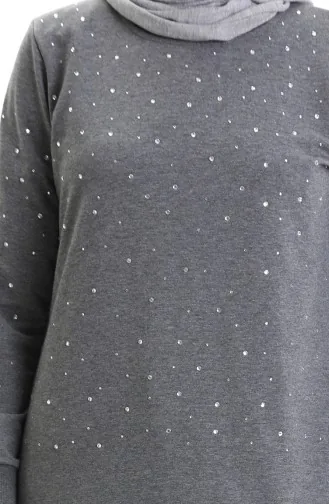 تونيك مضلع مشقوق 9118-01 رمادي 9118-01