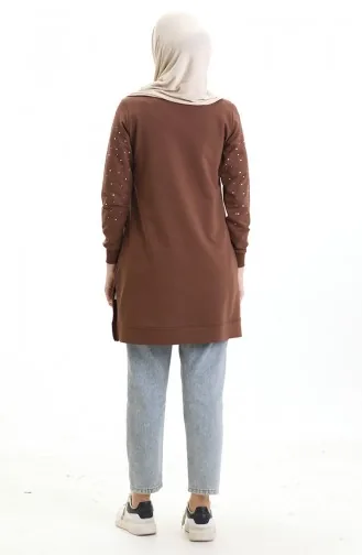 Split Geribbelde Tuniek 9118-02 Bruin 9118-02