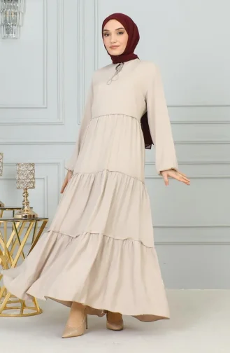 فستان مزين بالشراشيب 0229-07 من المنك 0229-07