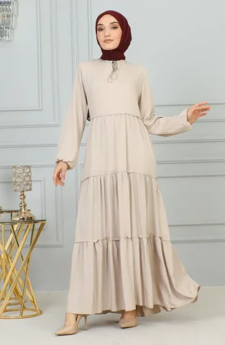 فستان مزين بالشراشيب 0229-07 من المنك 0229-07