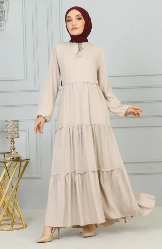 فستان مزين بالشراشيب 0229-07 من المنك 0229-07