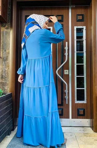 Tassel Detailed Dress 0229-10 Indigo 0229-10