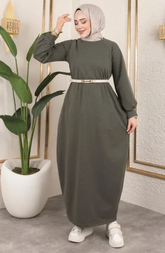 فستان رياضي بنموذج بالون 0264-03 كاكي 0264-03