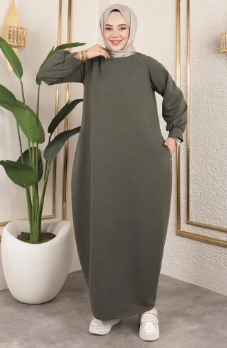 فستان رياضي بنموذج بالون 0264-03 كاكي 0264-03