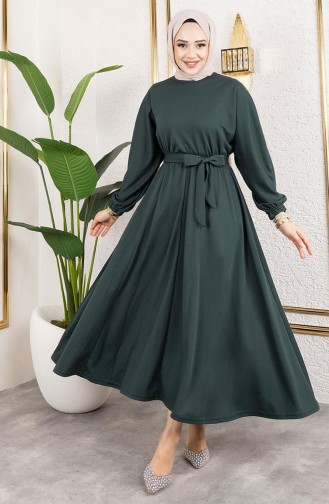 Smaragdgrün Hijab Kleider 2051-08