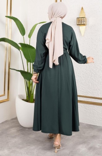 Smaragdgrün Hijab Kleider 2051-08