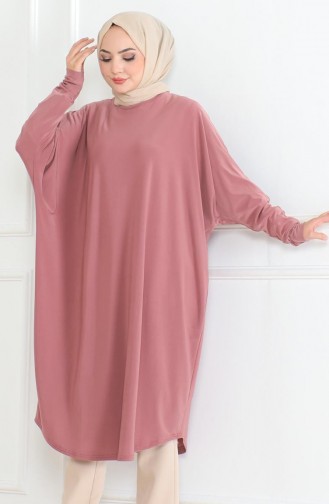 Yarasa Kol Salaş Tunik 2044-02 Gül Kurusu