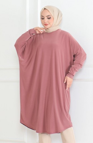 Yarasa Kol Salaş Tunik 2044-02 Gül Kurusu