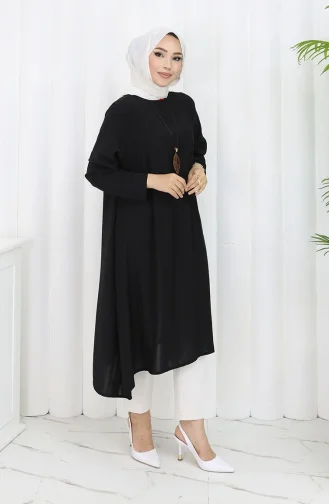 Lässige Tunika Aus Kreppstoff 1011-01 Schwarz 1011-01