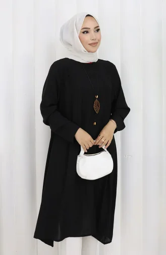 Lässige Tunika Aus Kreppstoff 1011-01 Schwarz 1011-01