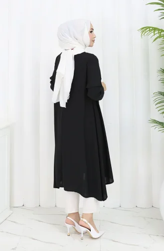 Lässige Tunika Aus Kreppstoff 1011-01 Schwarz 1011-01