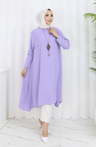 Krep Kumaş Salaş Tunik 1011-02 Lila