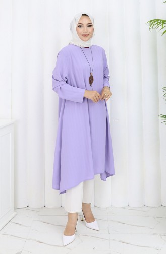 Krep Kumaş Salaş Tunik 1011-02 Lila
