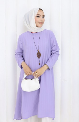 Krep Kumaş Salaş Tunik 1011-02 Lila