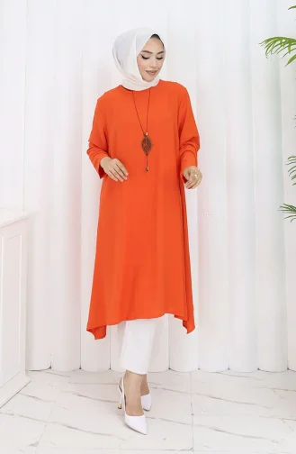 Tunique Décontractée En Crêpe 1011-03 Brique 1011-03