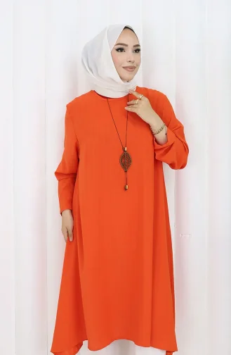 Tunique Décontractée En Crêpe 1011-03 Brique 1011-03