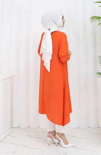 Tunique Décontractée En Crêpe 1011-03 Brique 1011-03