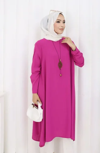 Crêpe Stof Casual Tuniek 1011-04 Fuchsia 1011-04