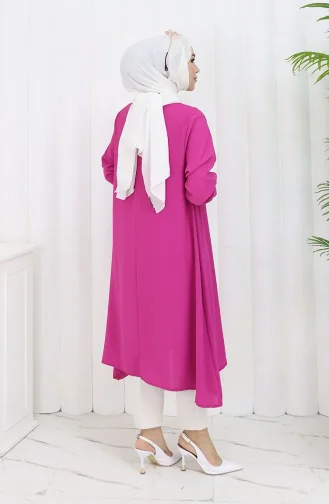 Crêpe Stof Casual Tuniek 1011-04 Fuchsia 1011-04