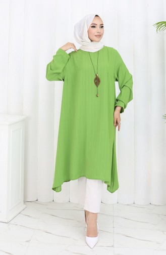 Krep Kumaş Salaş Tunik 1011-06 Yeşil