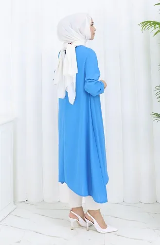 Krep Kumaş Salaş Tunik 1011-08 Mavi